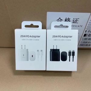 25W PD Adapter US Plug For Samsung Super Fast Charging with C-C Cable (3A)