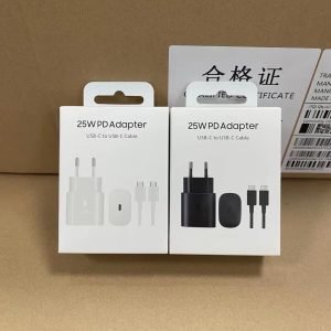 25W PD Adapter EU Plug For Samsung Super Fast Charging with C-C Cable (3A)