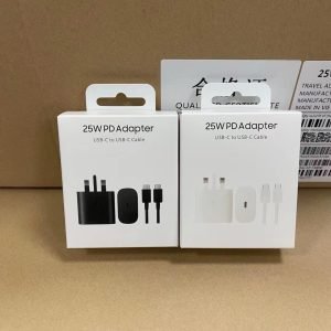 25W PD Adapter UK Plug For Samsung Super Fast Charging with C-C Cable (3A)
