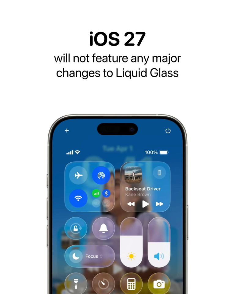 iOS 27 will reportedly not feature any major changes to Liquid Glass
